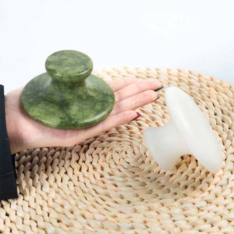 Jade Gua Sha Tool - Massageador de cabeça de cogumelo de