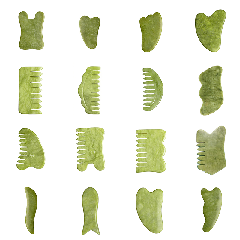 Natural verde xiuyu gua sha pl - Jade Gua Sha Tool avaliação e preço
