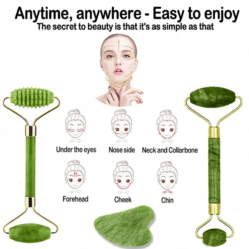 Rolo de Jade Natural para o Ro - Jade Gua Sha Tool avaliação e preço